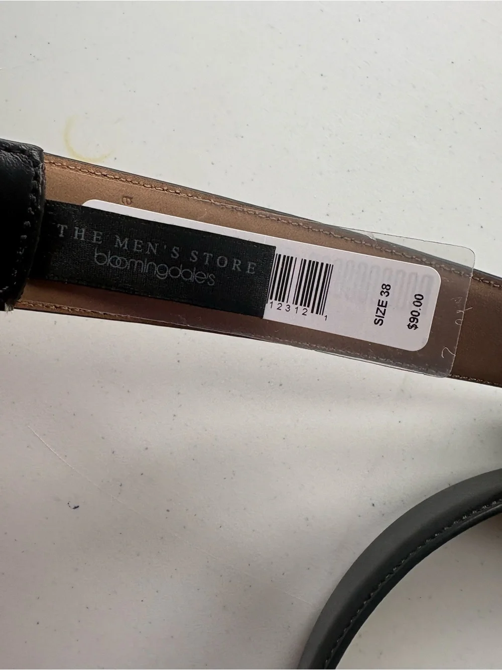 Bloomingdale’s The Men’s Store Black Leather Belt — Size 38
